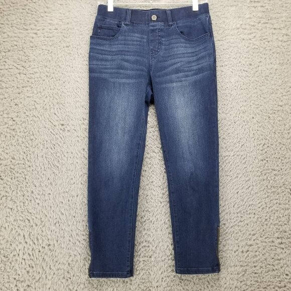 Betabrand Jeans Womens XS Blue Pull On Cropped Stretch Denim Jegging - Picture 1 of 11